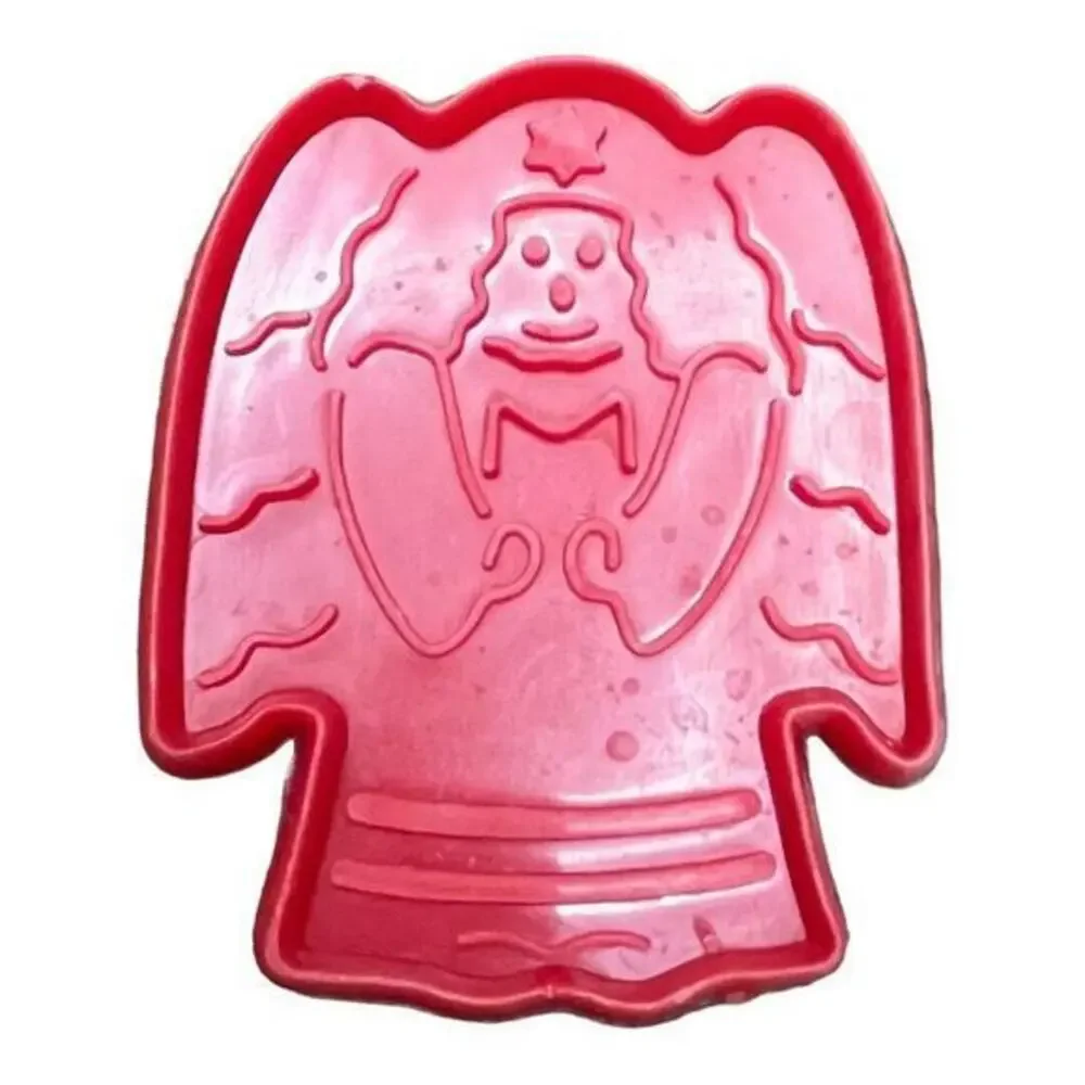 Vintage Christmas Cookie Cutters‎ Set of 5 Red Plastic Santa Snowman Tree Angel